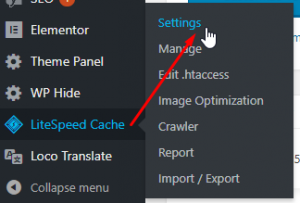 פלאגין LSCache דרך פאנל ניהול אתר וורדפרס